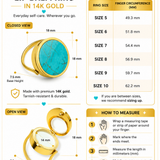 CMA Turquoise Lip Balm Ring in 14K Gold