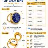Lapis Lazuli Lip Balm Ring in 14K Gold