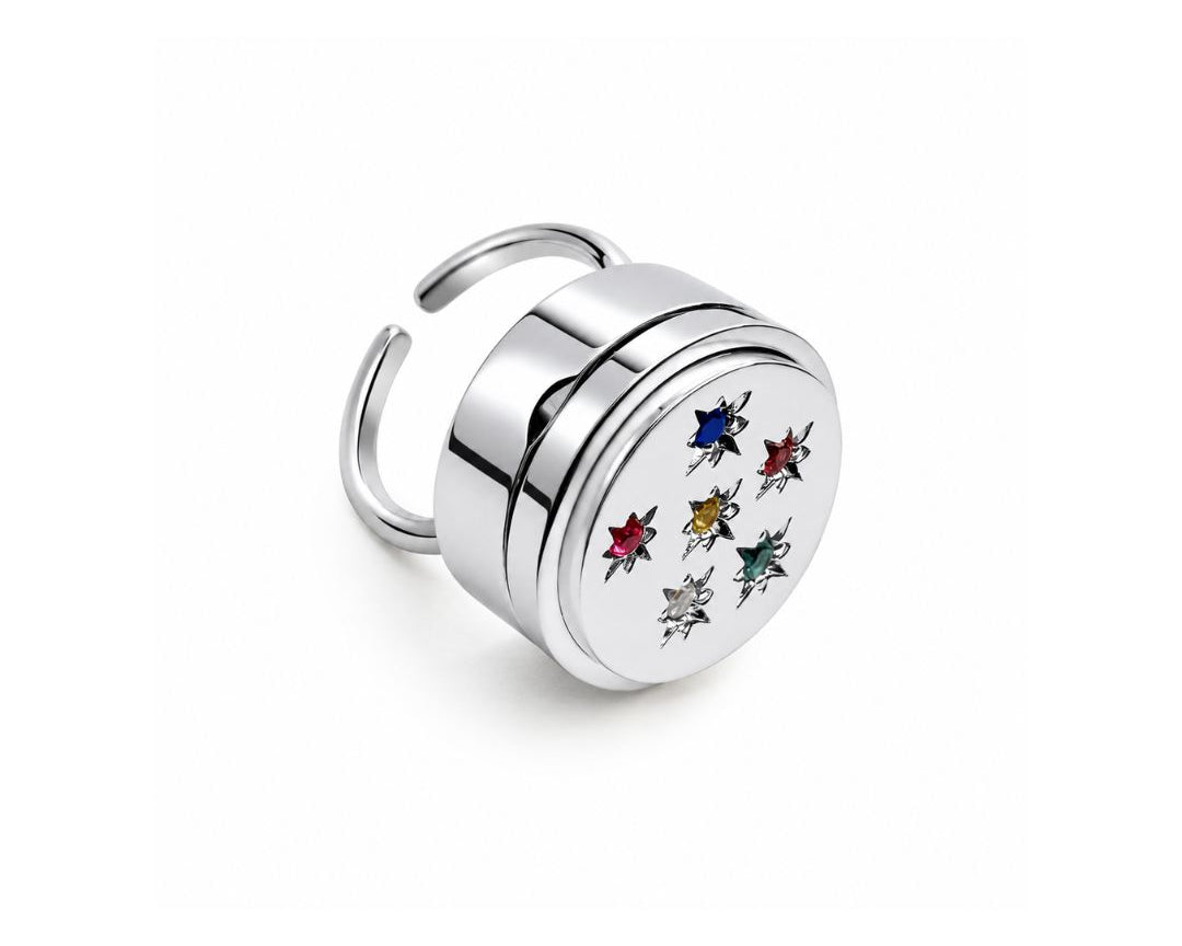 Chloe Lip Balm Ring in Stainless Steel