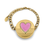 Love Coloured Heart Lip Balm Bracelet in 14K Gold