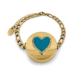 Love Coloured Heart Lip Balm Bracelet in 14K Gold