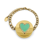 Love Coloured Heart Lip Balm Bracelet in 14K Gold