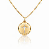 Cross Lip Balm Necklace in 14K Gold