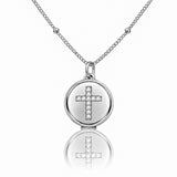 Cross Lip Balm Necklace in Stainless Steel