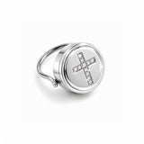 Cross Lip Balm Ring in Stainless Steel