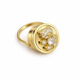 Crystal Bear Lip Balm Ring in 14K Gold