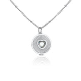 Diamond Heart Lip Balm Necklace in Stainless Steel