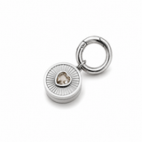 Diamond Heart Lip Balm Charm in Stainless Steel