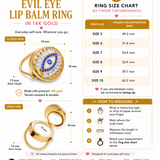 Evil Eye Lip Balm Ring in 14K Gold