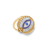 Evil Eye Lip Balm Ring in 14K Gold