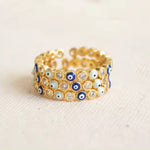 Evil Eye Stackable Ring in 14K Gold - getbalmy