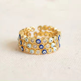 Evil Eye Stackable Ring in 14K Gold - getbalmy
