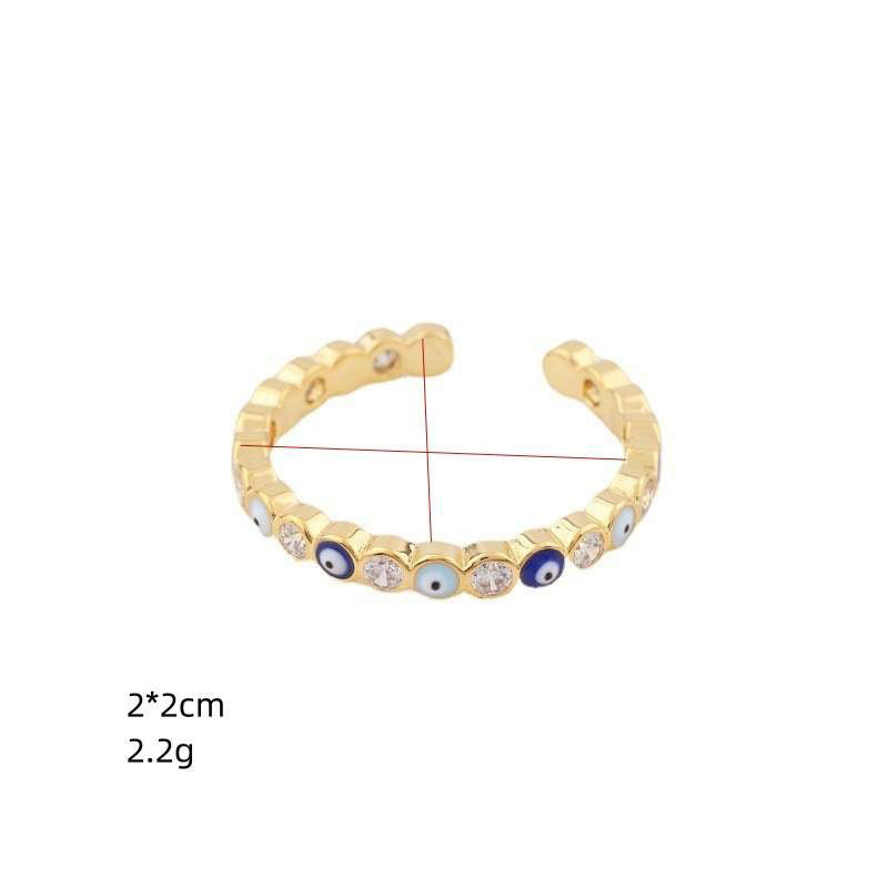 Evil Eye Stackable Ring in 14K Gold - getbalmy