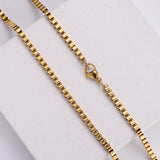 Box Chain Necklace in 14K Gold