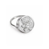 Crystal Bear Lip Balm Ring in Stainless Steel