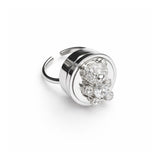 Crystal Bear Lip Balm Ring in Stainless Steel