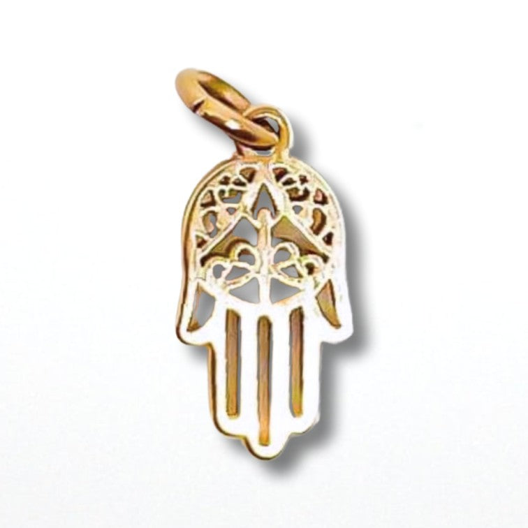 Hamsa Hand Charm in 14K Gold - getbalmy