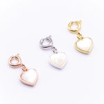 Pearl Heart Charm in White Gold - getbalmy