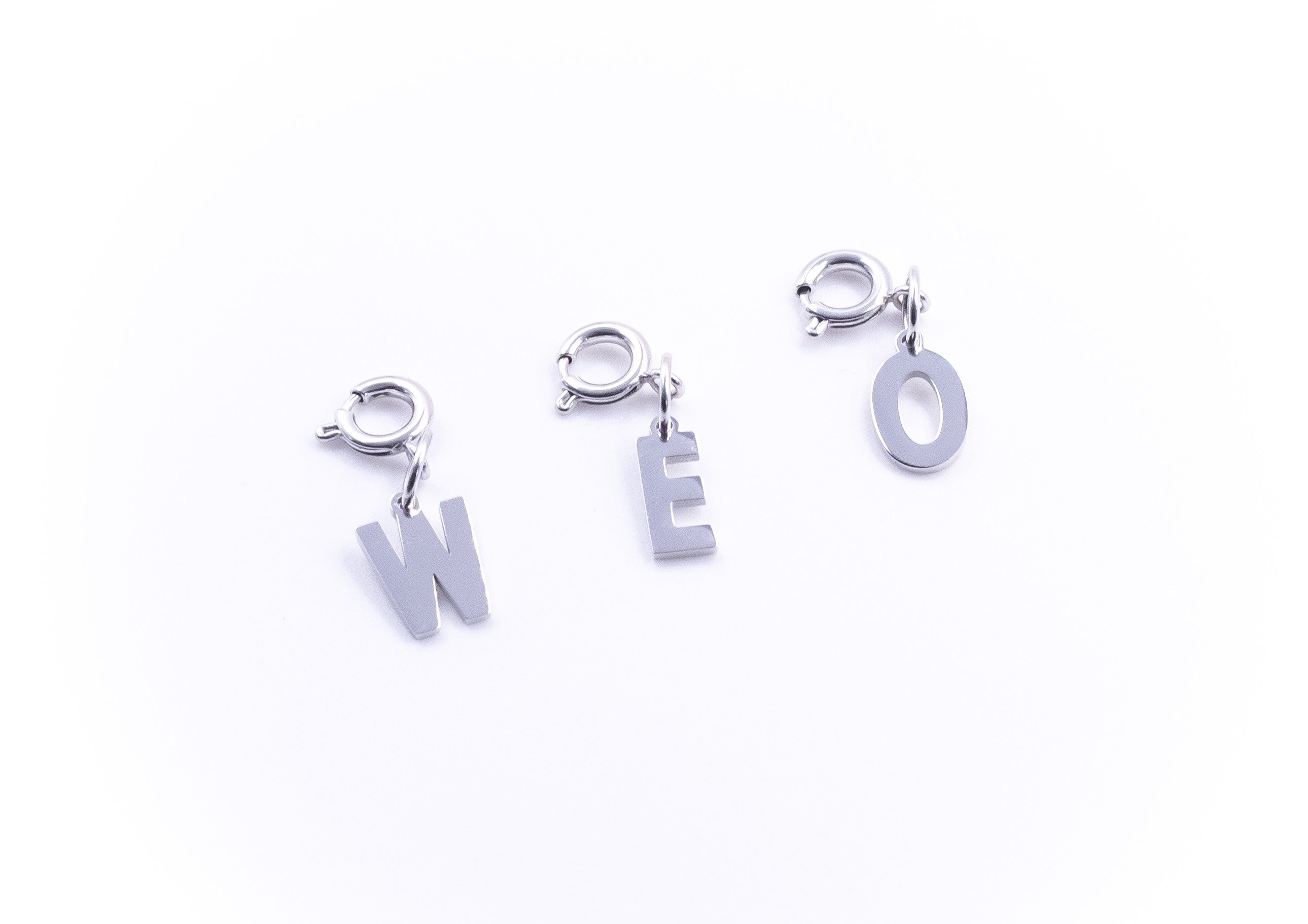 Letter Charms in White Gold - getbalmy