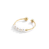 Pearl Rotating Anxiety Ring in Gold