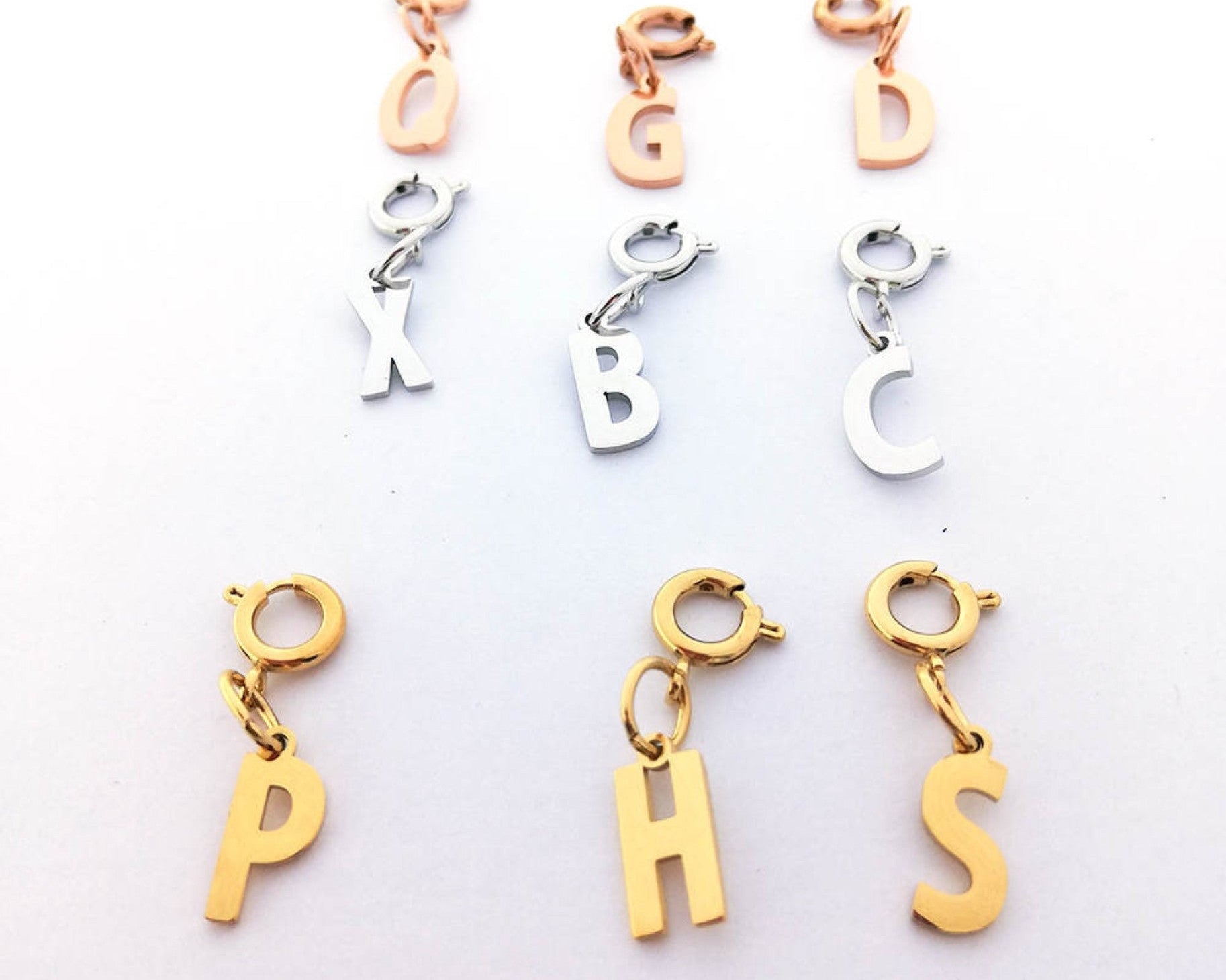Letter Charms in White Gold - getbalmy