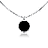 Men's Black Onyx Lip Balm Necklace in Stainless Steel