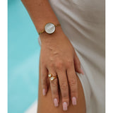 Mini Mother of Pearl Lip Balm Bracelet in 14K Gold