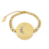 Crescent Moon Lip Balm Bracelet in 14K Gold
