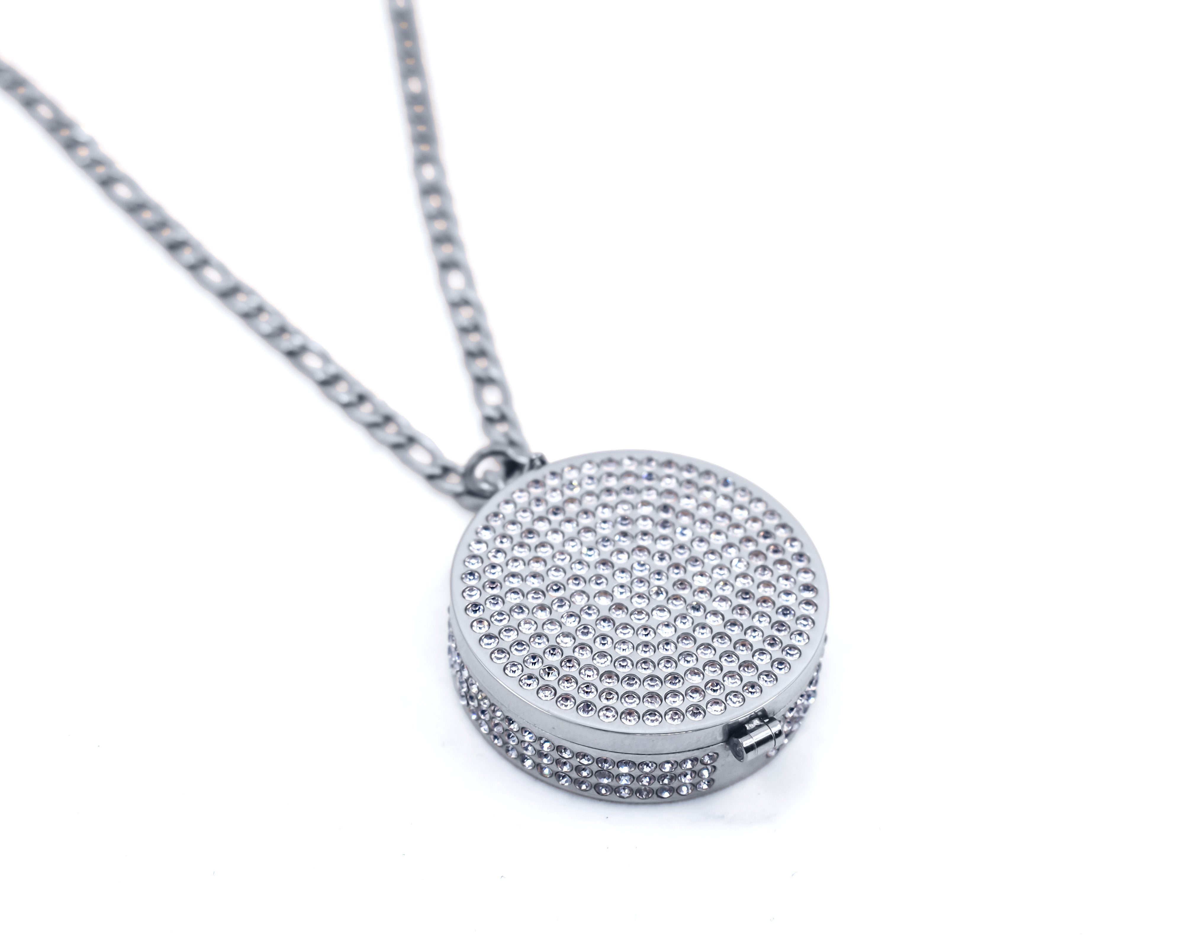 Bling Lip Balm Necklace in White Gold - getbalmy