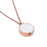 Mother of Pearl Lip Balm Necklace in Rose Gold