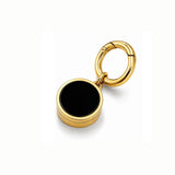 Black Onyx Lip Balm Charm in 14K Gold