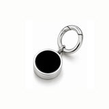 Black Onyx Lip Balm Charm in Stainless Steel