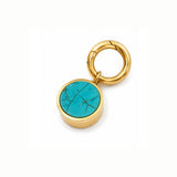 Turquoise Lip Balm Charm in 14K Gold