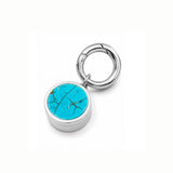 Turquoise Lip Balm Charm in Stainless Steel