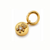 Crystal Bear Lip Balm Charm in 14K Gold