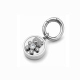 Crystal Bear Lip Balm Charm in Stainless Steel