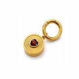 Ruby Heart Lip Balm Charm in 14K Gold