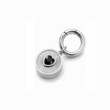 Black Heart Lip Balm Charm in Stainless Steel
