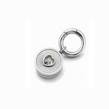 Diamond Heart Lip Balm Charm in Stainless Steel