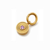 Pink Heart Lip Balm Charm in 14K Gold