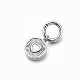 Pearl Heart Lip Balm Charm in Stainless Steel