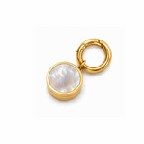 Pearl Lip Balm Charm in 14K Gold