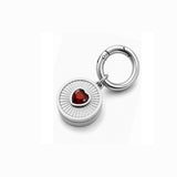Ruby Heart Lip Balm Charm in Stainless Steel