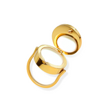 Tiger's Eye Lip Balm Ring in 14K Gold