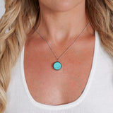 Turquoise Lip Balm Necklace in Stainless Steel