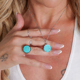 Turquoise Lip Balm Necklace in Stainless Steel