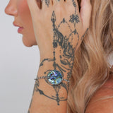 Blue Abalone (Pāua) Mini Lip Balm Bracelet in White Gold