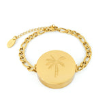 Palm Tree Lip Balm Bracelet in 14K Gold