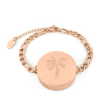 Palm Tree Lip Balm Bracelet in Rose Gold