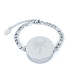 Palm Tree Lip Balm Bracelet in White Gold